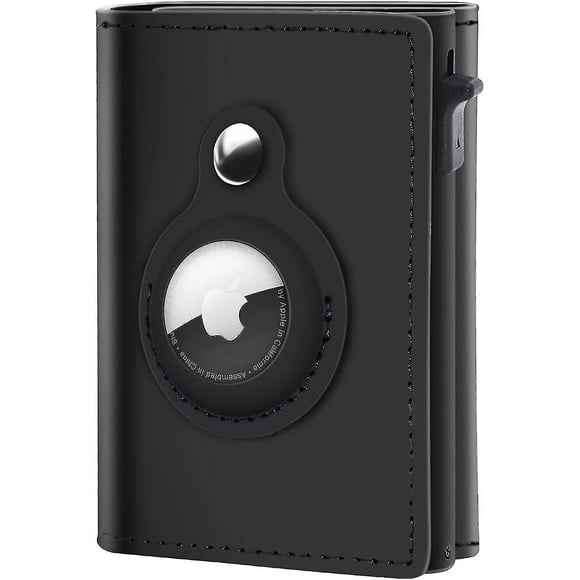 Christmas Airtag Wallet Genuine Leather Air Tag Wallet Rfid Technology Credit Card Holder With Minimalist Wallet For Men For Apple Airtag (no Airtag I