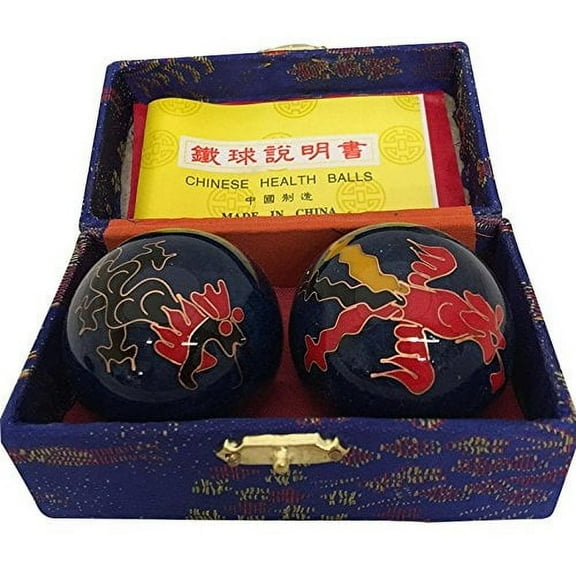 Thy Arts Baoding Balls Chinese Health Massage Balls, Blue Dragon, 2 Piece