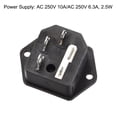 thumbnail image 2 of Conector de alimentación IEC320 C14 de Unique Bargains AC 250V 10A 250V 6.3A 2.5W con fusible negro, 2 of 5