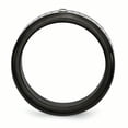 thumbnail image 2 of Stainless Steel Polished with Brushed Black IP-plated 2pt. Diamond 8mm Band Ring 9 Size, 2 of 7