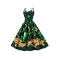 thumbnail image 2 of Liacowi Womens St Patrick's Day Dress Sleeveless Elegant Printed Cocktail Swing 1950s Vintage Retro Party Dresses, 2 of 9