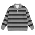 thumbnail image 4 of Ceisia Men's Vintage Waffle Knit Polo Sweater | Loose Drop-Shoulder Color Block Striped Long Sleeve Pullover Gifts, 4 of 5