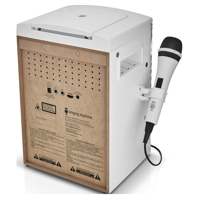 Singing Machine SML625BTWD Karaoke Machine, Portable Bluetooth CD+G Karaoke  System, White