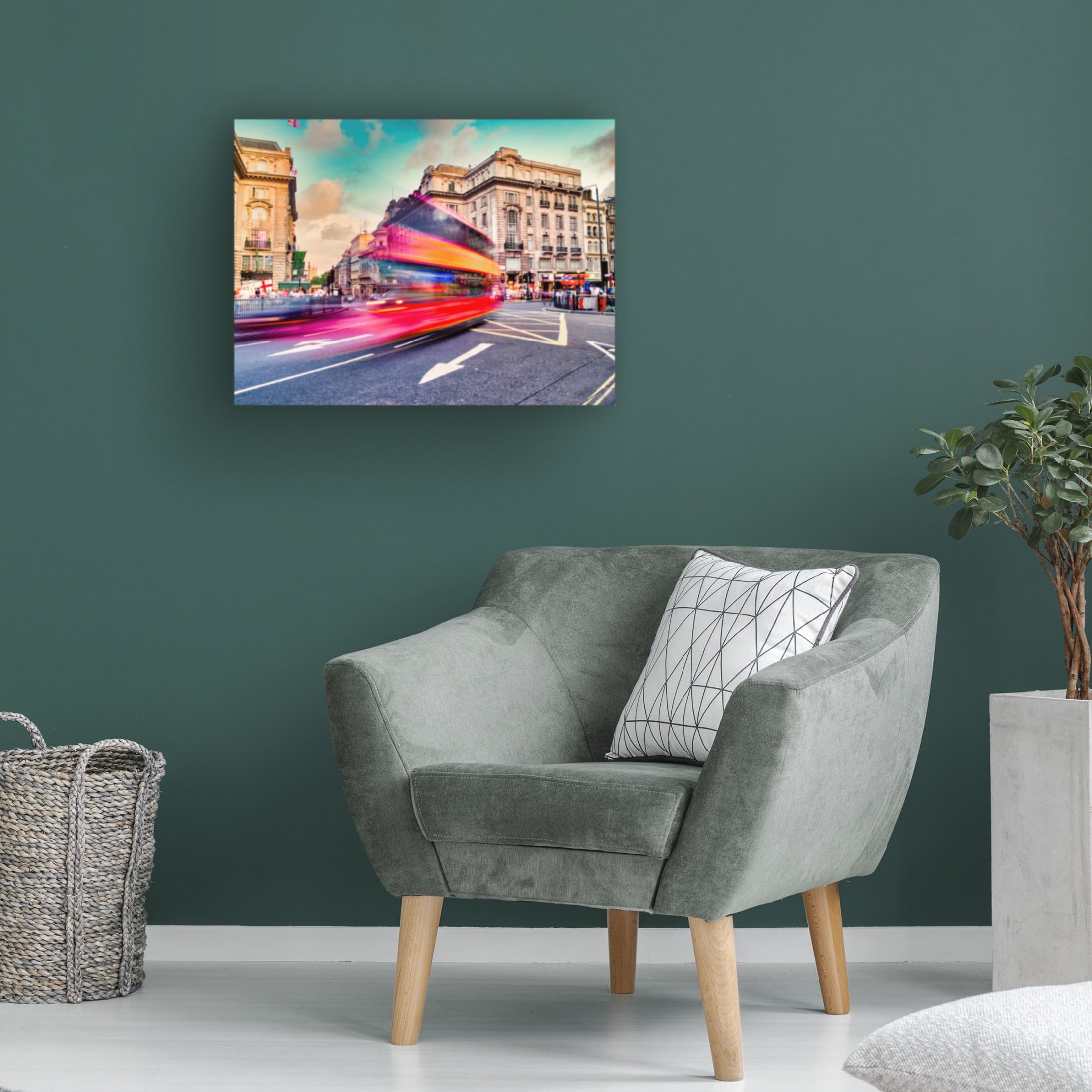 Canvas Wall Art - Mark A Paulda 'Piccadilly Circus Rush Hour II' Wall Art for Living Room, Bedroom, or Office Décor by Trademark Fine Art - 47 x 35 Inches