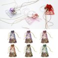 thumbnail image 5 of Organza Bag 5" x 7", Flower Heart Mesh Bags Drawstring Gift Bags Party Favor Bag Rose Red-Gold, 50Pcs, 5 of 6