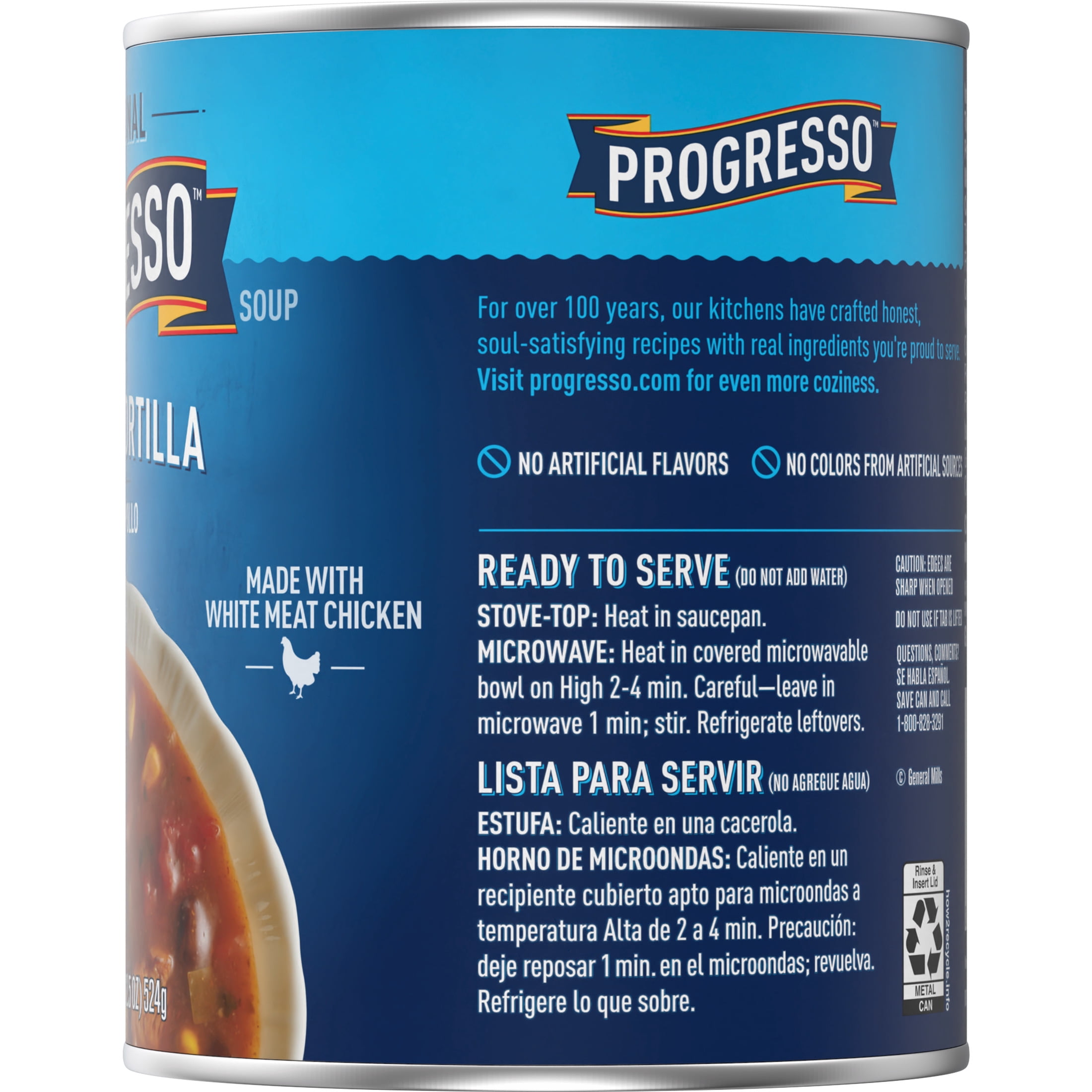 Progresso Traditional, Chicken Tortilla Canned Soup, Gluten Free, 18.5 oz.