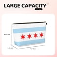 thumbnail image 3 of Chicago City Flag Travel Handbag Leather Purse Organizer Tidy Bag Purse Toiletry Clutch For Women, 3 of 7