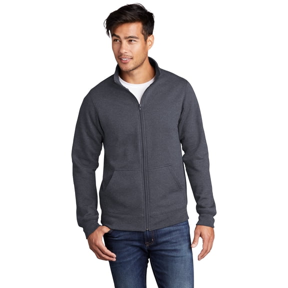 Port & Company PC78FZ Core Fleece Cadet Full-Zip Sweatshirt, Navy, 4XL, Mens Hoodies and Sweatshirts