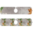 thumbnail image 2 of Strawberry Sunflower Fall Kitchen Sink Splash Guard 2 Pack Faucet Absorbent Mats Autumn Floral Watercolor Faucet Handle Drip Catcher for Kitchen, Bathroom,Sink Mat, Dish Drying Mat, 14.9"x5.5", 2 of 7