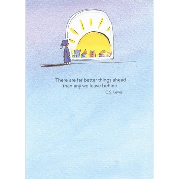 RSVP Grad Watching Sunrise Through Large Die Cut Window Graduation Congratulations Card