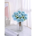 thumbnail image 4 of MAMOWEAR Artificial Flowers Chrysanthemum Ball Flowers Dahlia Fake Silk Flowers Bouquet with Long Stem for Wedding Parties Home Office Coffee House Floral Décor(Blue, 12PCS), 4 of 7