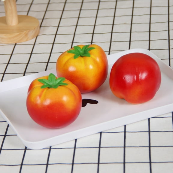 HORIALENCE 3Pcs Simulation Tomato Fake Fruits Red Foams Home Decor Shop Decoration