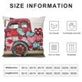 thumbnail image 5 of SHANXI  Valentines Day Pillow Covers, Striped Hearts Trucks Hugs Kisses Be Mine Decorations Pillow Cases Decor for Home Sofa Couch (Red)  12x12in, 5 of 5