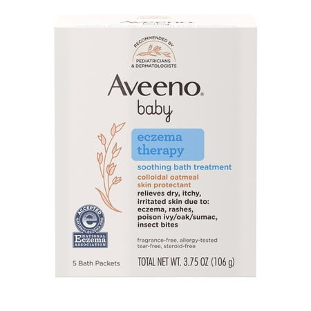 image Aveeno Baby Eczema Therapy Soothing Bath Treatment  Oatmeal  5 Ct