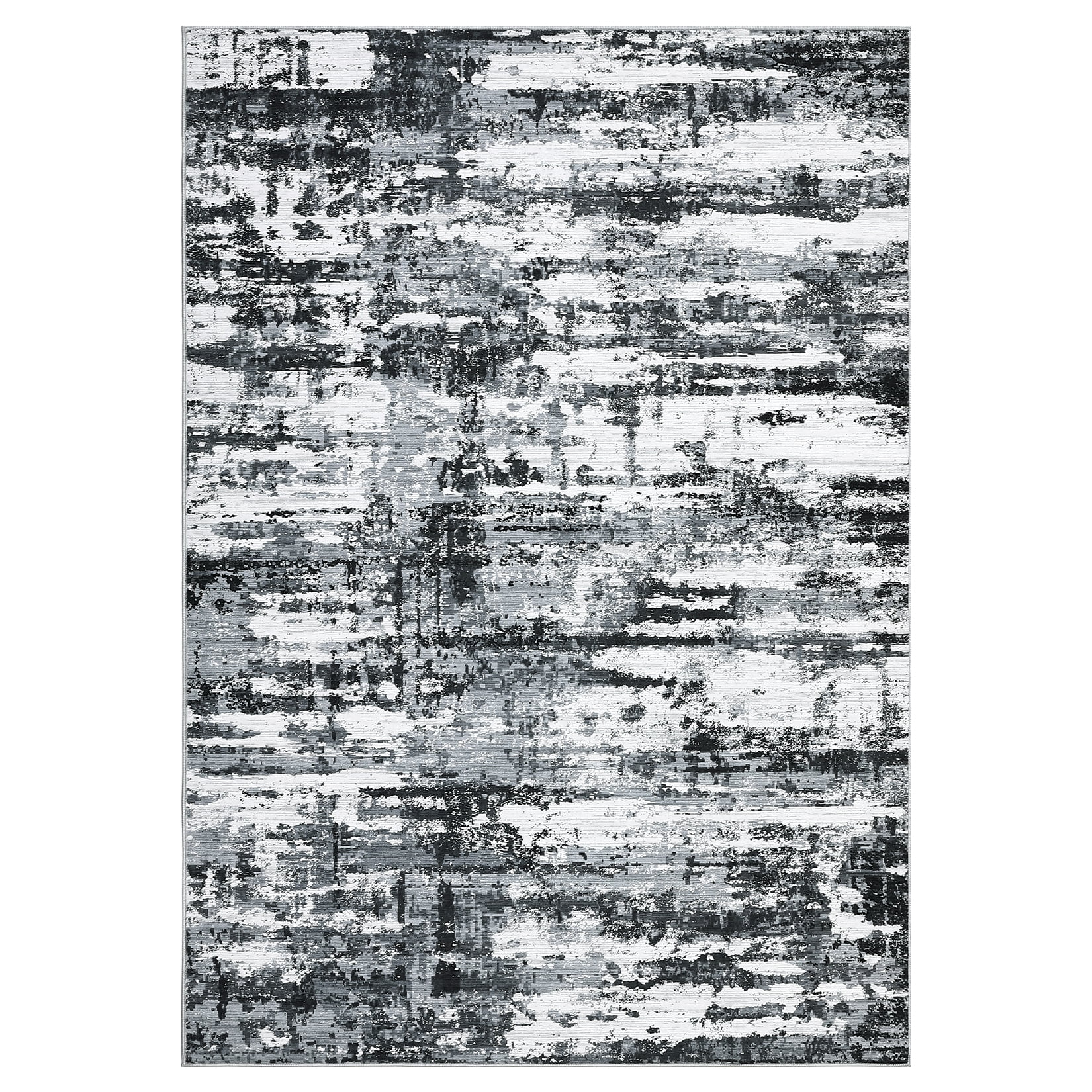 HOMERRY Large Area Rug 10' x 13' Modern Abstract Rug for Living Room Washable Soft Indoor Floor Carpet, Gray/Black