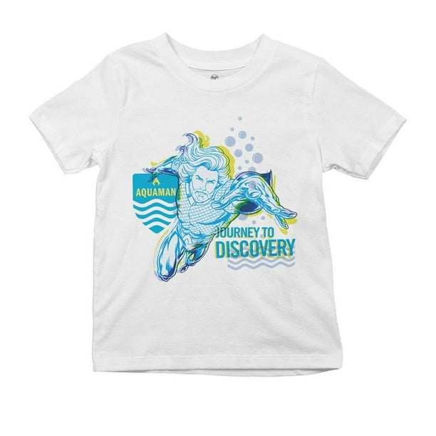 Playera Fan Army Aquaman Talla 10 Discovery manga corta blanco