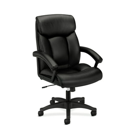 HON Leather Executive Chair - High-Back Computer Chair for Office Desk, Black (VL151)