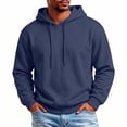 thumbnail image 2 of Mens Casual Cotton Hooded Collar Drawstring Hoodies Pullover Sweatshirts Casual Long Sleeve Shirts Orkout, Walking, Gym Fitness Sweatshirts for Men, 2 of 10
