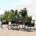 thumbnail image 1 of Costway Ensemble de Meubles en Osier pour Patio 4 Pcs Conversation Extérieure avec Mousse à Séchage Rapide Tout Temps, 1 of 7