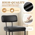 thumbnail image 3 of ClinQ Modern Bar Stools Set of 3, Upholstered Counter Height Bar Chairs with Sturdy Metal Frame and Backrest for Kitchen Island, Black, 3 of 8