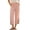 Pink, variant on Utoimkio Women's Cropped Pants Linen Elastic Waist Floral Embroidery Capri Trousers with Side Pockets for Summer Beach Daily Walk