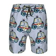 thumbnail image 4 of Disketp Men'S Swim Trunks Hawaiian Breathable Surf Beach Swimsuits Mesh Lining Beach Shorts With Pockets-Police Car, 4 of 9