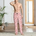 thumbnail image 2 of Picia gnomes and hearts Pattern Mens Soft Woven Cotton Elastic Waistband Sleep Pajama Pant Lounge Sleep Pant With Pockets And Drawstring-X-Large, 2 of 6