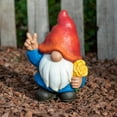 thumbnail image 4 of Mainstays Outdoor Red Blue Peace Gnome Garden Statuary, 6.75 in L x 4.5 in W x 9.75 in H, 4 of 5