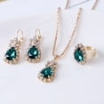 thumbnail image 3 of Xinyolin 3Pcs Set Ladies Water Drop Pendant Necklace - Elegant Dangle Earrings Ring Set, 3 of 8