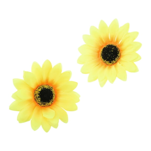 Unique Bargains 2 Pcs Hair Clip Grace Summer Sunflowers Duckbill Clip Yellow