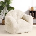 thumbnail image 1 of Qinaqin 39-Inch Bean Bag Chair- cm de Alturaigh- Profundidadnsity Foam- Anchoith Armrests-For Reading-Beige, 1 of 6