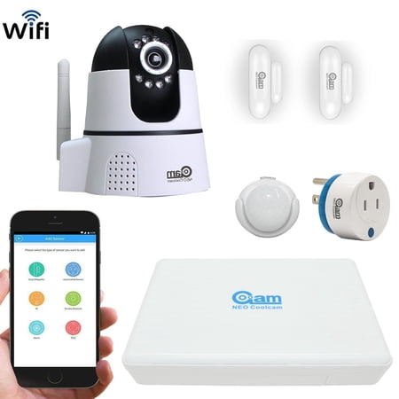 Coolcam Total Wireless Home and Business Security System with 8CH DVR(500GB), 1 Wifi cameras, Entry sensors, PIR sensor, and Power plug, App Control by Smartphon4