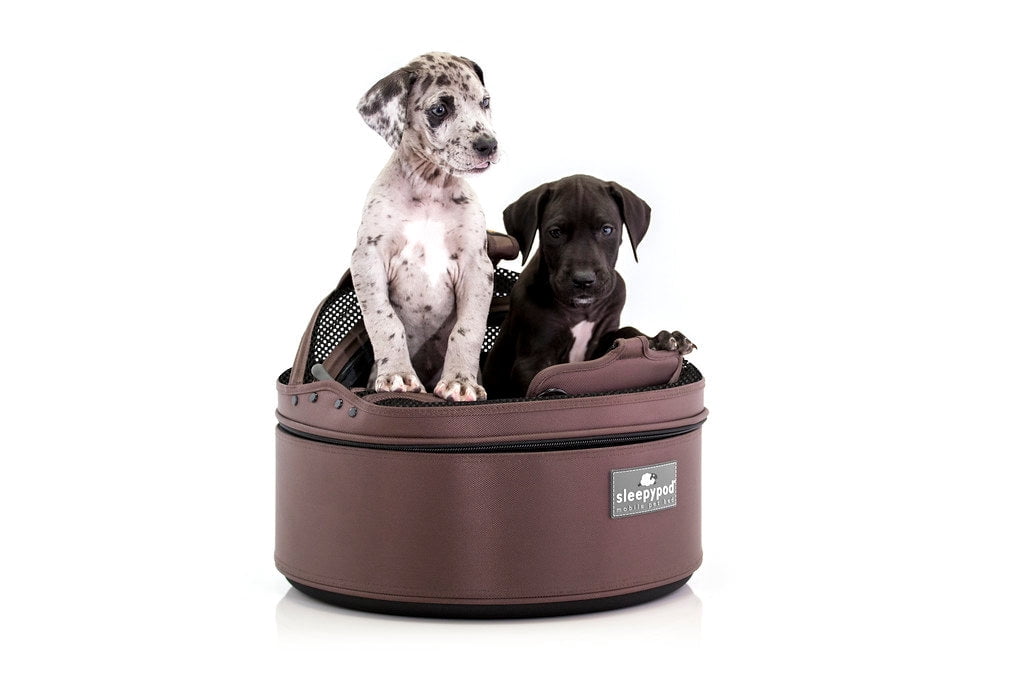 Sleepypod Mobile Pet Bed — Multi-use Travel Pet Bed, Crash-Tested Car Seat, & Carrier for Dogs and Cats up to 15 Pounds (Chocolate Brown)