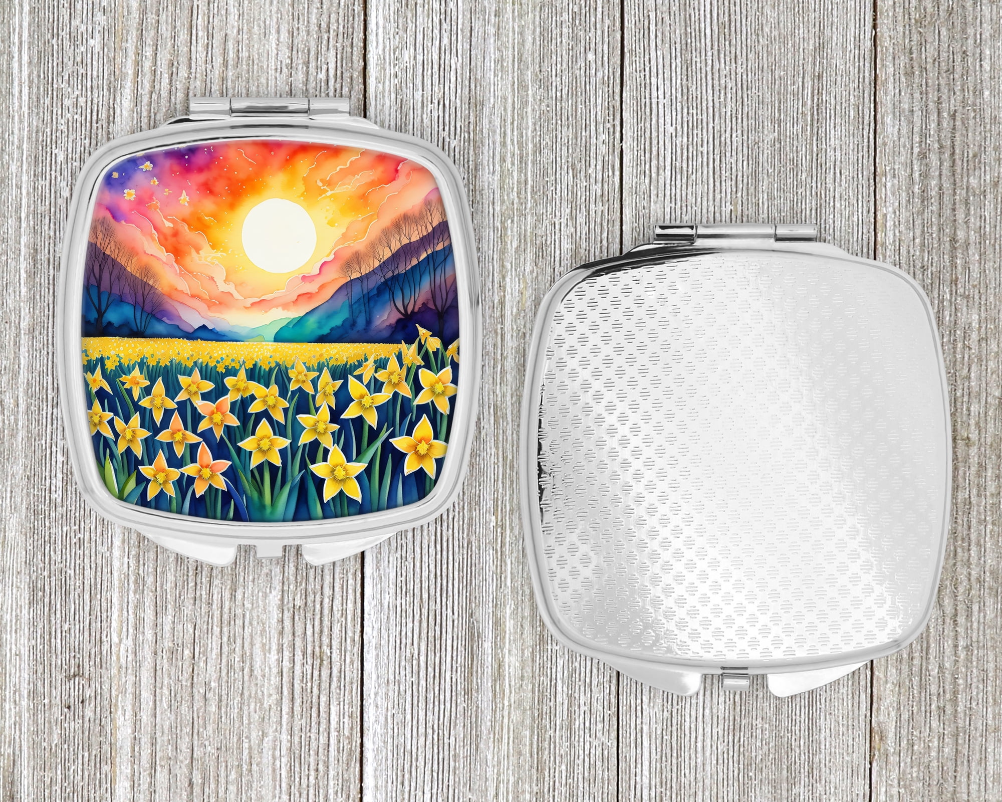 Colorful Daffodils Compact Mirror 2.75 in x 3 in