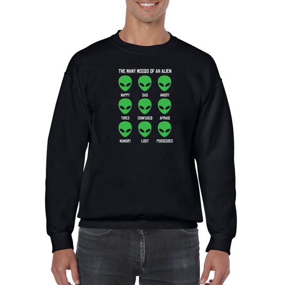 Alien Moods Graphic Sweatshirt Men -GoatDeals Designs, Male Medium