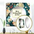 thumbnail image 3 of Designart "Shelled Coastal Wonders I" Coastal Square Mirror Wall Decor Coastal - Large Blue Square Bathroom Mirror - Square Printed Wall Mirror Art, 3 of 5