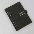 thumbnail image 2 of 6-Ring Professional Notebook, Refillable Notebook, Writing Journal, Faux Leather Cover Notebooks & Writing Pads for Home Office Composition Book Classroom Decor Note Book Women's Journal, Black, 2 of 5