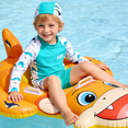 thumbnail image 3 of Tiny Cutey Toddler Boys Swimsuit Baby Long Sleeve Top Shorts Trunks Bathing Suit Set Swimwear Outfit with Hat for 2-3T, 3 of 8