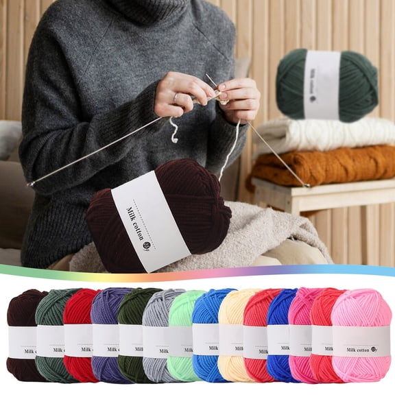 Baby Soft Cotton Yarn 25g Skeins for Knitting Crochet – Colorful Milk Cotton Wool for DIY Hats, Sweaters, Scarves, and Crafts