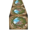 thumbnail image 3 of MYPOP Fairy Tale Castle Table Runner Placemat 16x72 inches, Vintage Spring Floral Table Linen Cloth for Office Kitchen Dining Wedding Party Home Decor, 3 of 6