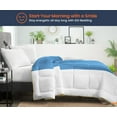 thumbnail image 2 of King Comforter Contrast Mediterranean Blue 300 GSM Plush Siliconized Microfiber Fill Duvet Insert With 1000 Thread Count Egyptian Cotton Shell Fluffy with Piping & Matching Pillowcases, 2 of 8
