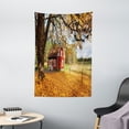 thumbnail image 1 of Fall Tapestry, Quaint Traditional Red Swedish House Tranquil Environment Cottage Countryside Woods, Wall Hanging for Bedroom Living Room Dorm Decor, 40W X 60L Inches, Multicolor, by Ambesonne, 1 of 2