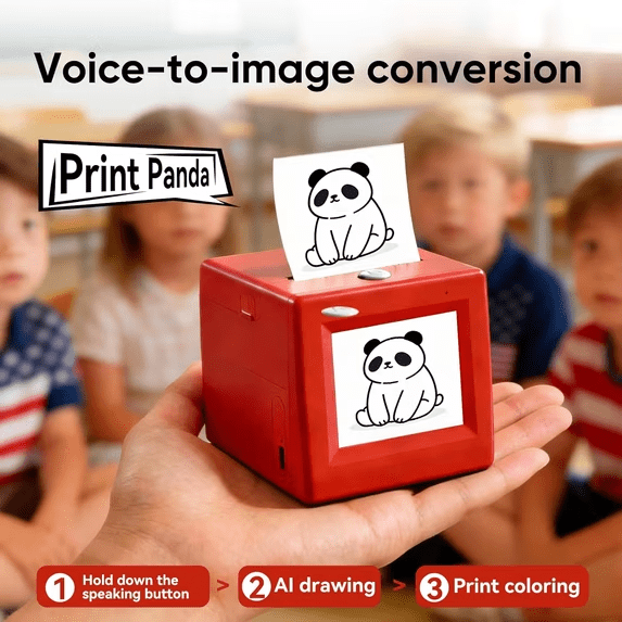 AI Voice-Powered Sticker Maker, Portable Thermal Printer with 6 Art ...