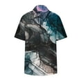 thumbnail image 4 of Summer Saving Wycnly Cute Tops for Women Short Sleeve V-Neck Marbled Print T shirts Summer Lightweight Plus Size Lapel Button Cardigan Blouses Navy S Clearance Clothes, 4 of 5