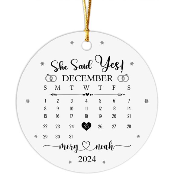 Our First Christmas Engaged Ornament 2025 Engagement Ornament Christmas, Personalized 1st Year Engaged Ornament with Name Engaged Couple, Wedding Ornament for Her & Him, Engaged Keepsake lynTTi
