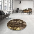 thumbnail image 4 of Ahgly Company Machine Washable Indoor Round Transitional Night Red Area Rugs, 7' Round, 4 of 7