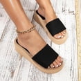 thumbnail image 4 of Rokment Women's Platform Wedges Dress Slippers for Indoor Outdoor Fashion Casual Beach Chunky Memory Foam High Heels Slip on Slides Sandals Black Size 5.5, 4 of 6