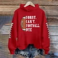 thumbnail image 2 of Baberdicy Essentials Hoodie Women's Long Sleeved Loose Fitting Sorry Can'T Football Bye Printed Hoodie with Pockets Hoodies for Women Red, 2 of 4