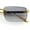 Gold - Smoke, variant on Mens Luxury Hip Hop Rapper Beveled Rimless Narrow Rectangle Sunglasses Gold - Smoke