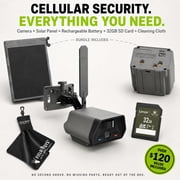 TACTACAM Defend Cellular Security Camera Bundle Solar Panel + Rechargeable Battery + 32GB SD Card 4G LTE No WiFi Needed Wireless Outdoor Camera for Remote Property, Cabin, Ranch, Job Site
